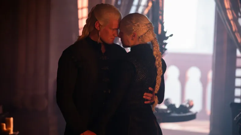 Matt Smith (left) and Emma D’Arcy in ‘House of the Dragon.’ Courtesy of HBO