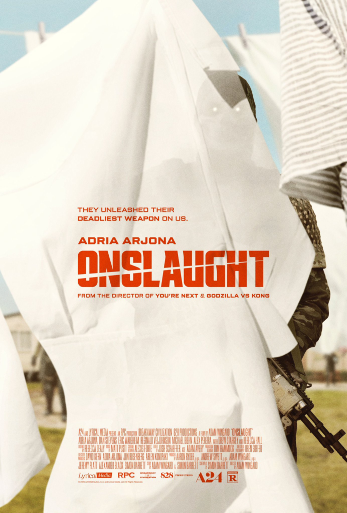 First posters for Adam Wingard's action-thriller ‘ONSLAUGHT’