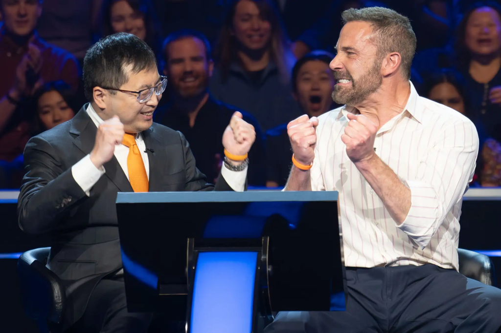Jamie Ding and Ben Affleck on ‘Who Wants to Be a Millionaire’.
Disney/Eric McCandless