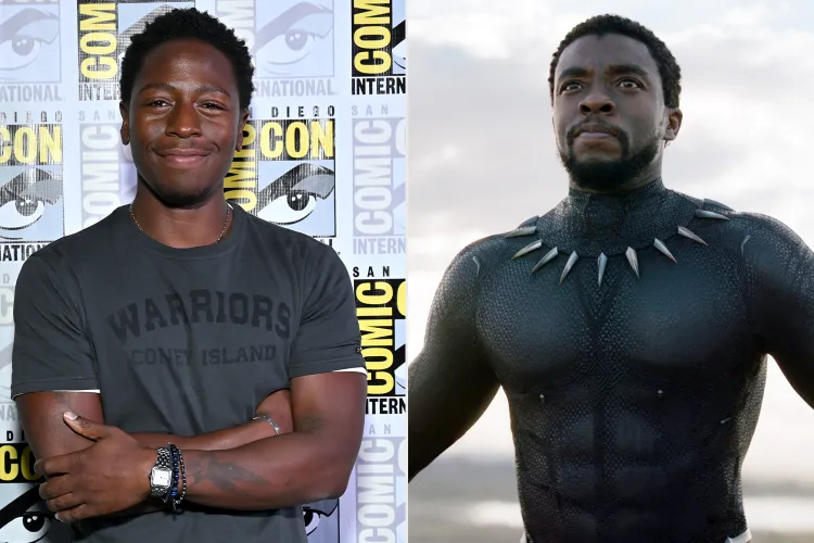 David Jonsson` attends the Marvel Studios Panel at 2026 San Diego Comic-Con on July 25, 2026 ; Chadwick Boseman in ‘Black Panther’.
Credit : Alberto E. Rodriguez/Getty; Marvel/Disney