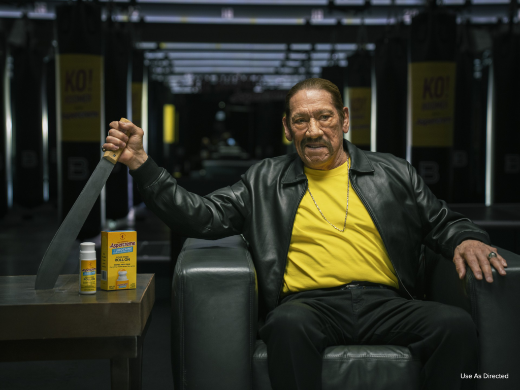 Danny Trejo in Aspercreme’s “KO Boomer” campaign
