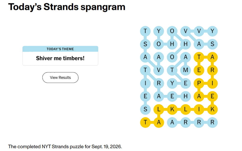 Today’s NYT Strands Hints, Answers and Help for Sept. 19, #930
