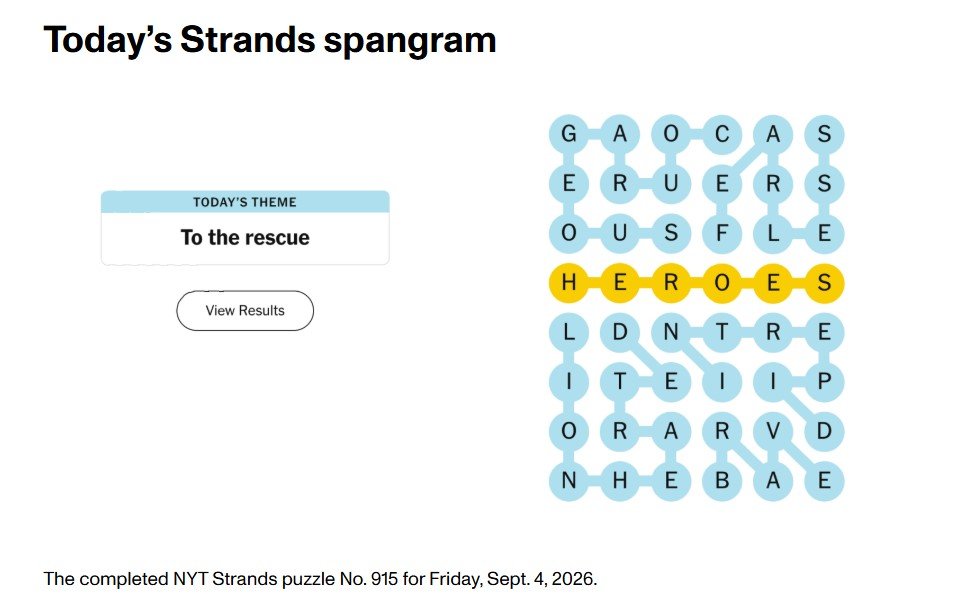 NYT Strands Answer for 4 September 2026