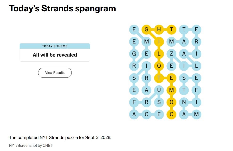 Today’s NYT Strands Hints, Answers and Help for Sept. 2, #913
