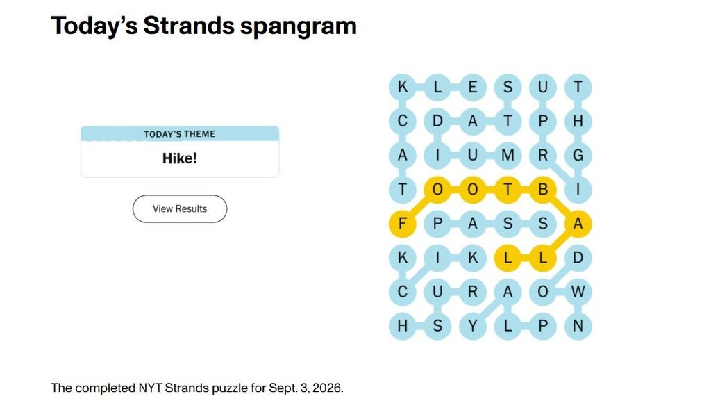 Today’s NYT Strands Hints, Answers and Help for Sept. 3, #914