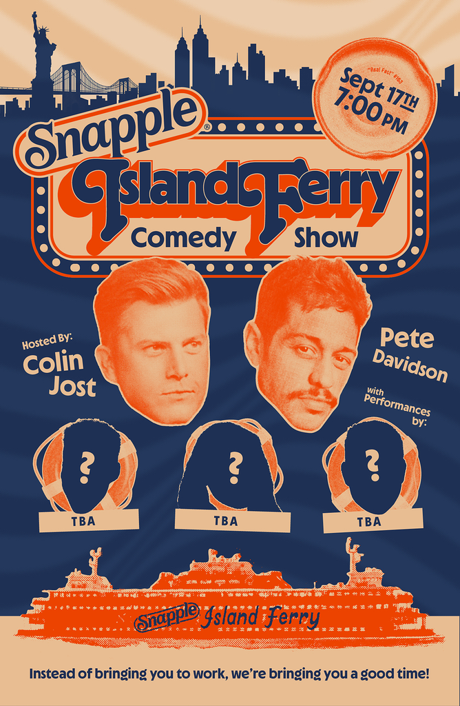 Snapple Turns Pete Davidson and Colin Jost’s Famous Ferry Into New York City’s Most Unexpected Comedy Club
