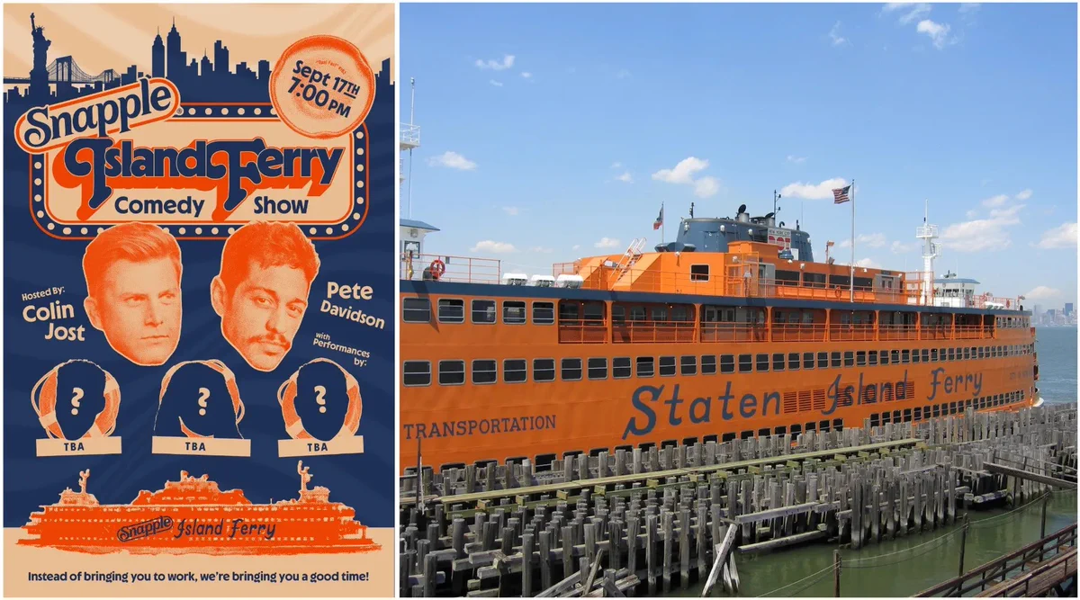 Snapple turns Pete Davidson and Colin Jost's ferry into a free comedy club